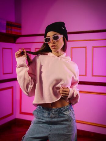 BUZO CROP ROSA