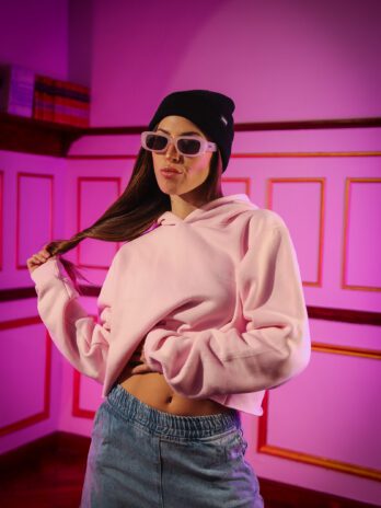 BUZO CROP ROSA