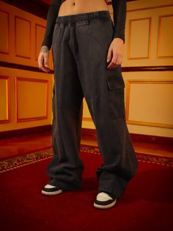 WIDE LEG GRIS
