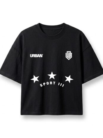 REMERA BOXY SPORT III 3 ESTRELLAS BLACK