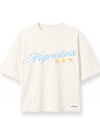 REMERA BOXY – ARGENTINA – WHITE