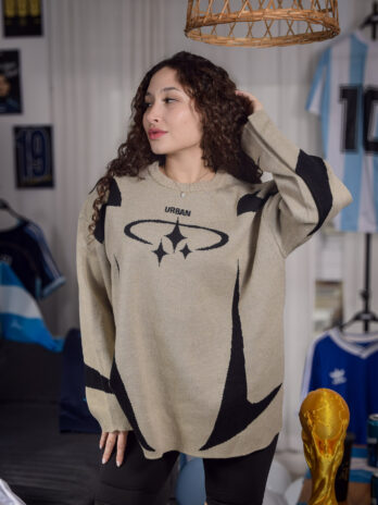SWEATER TEJIDO – 3 ESTRELLAS – BEIGE