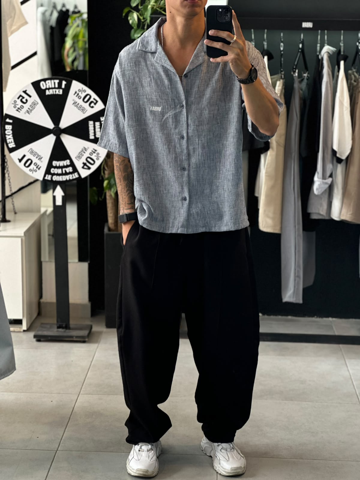 CAMISA URBAN SPRING GRIS JASPEADO - Imagen 2