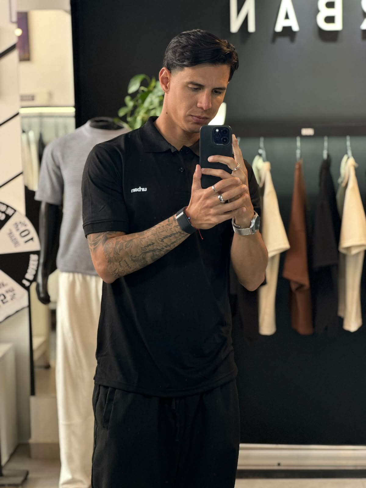 CHOMBA URBAN SPRING SLIM FIT BLACK - Imagen 2