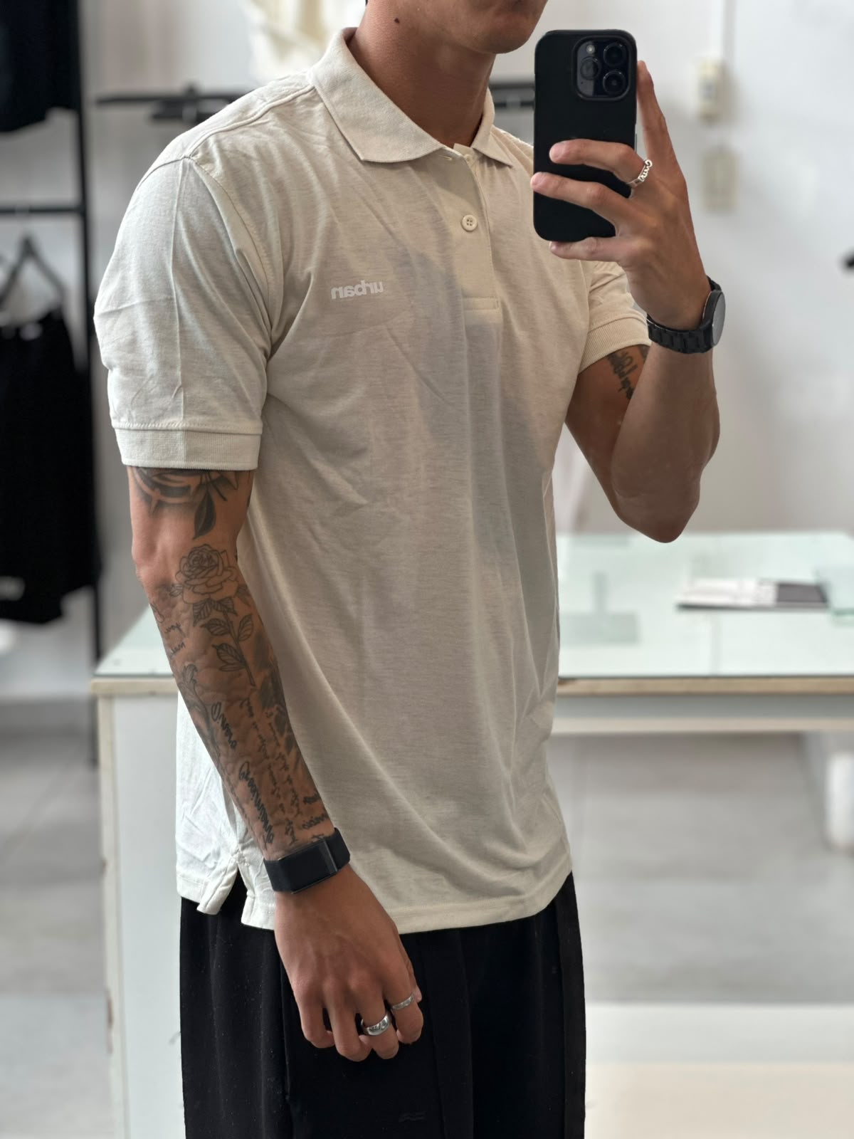 CHOMBA URBAN SPRING SLIM FIT BEIGE - Imagen 3